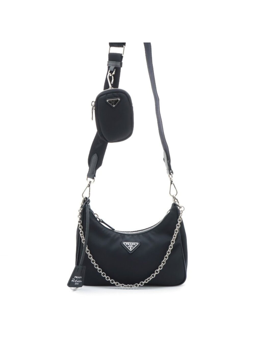 Prada Re-Nylon Bag Nylon Black Silver